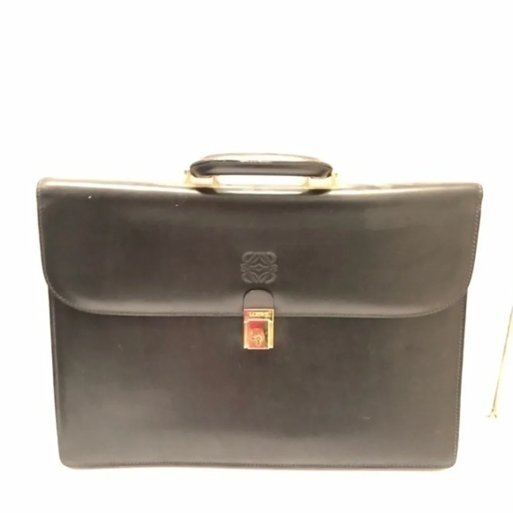 Loewe briefcase black leather made in Spain